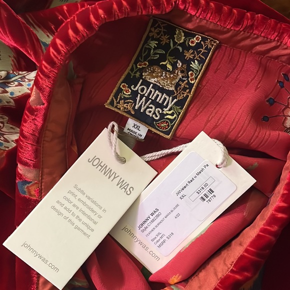 Johnny Was Silk Velvet Feather Burnout Mara Blouse Top Shirt  XXL MSRP $310 New - Picture 8 of 14